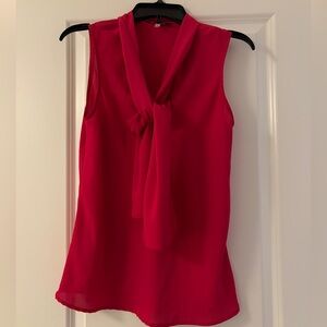 Nine West Hot Pink Tie-Front Blouse